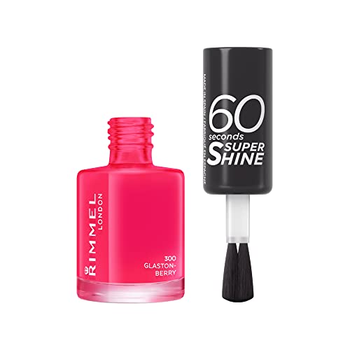 Rimmel London 60 Seconds Super Shine by Rita Ora Nail Polish, 300 Glaston-Berry, 8 ml