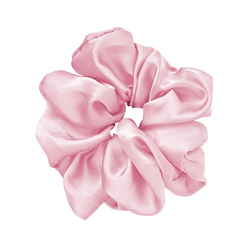 JeoPoom Silk Hair Scrunchy, Frizz and Breakage Prevention Silk Hair Rope, Regular Donut Hair Ties, Elastics Ponytail Holder, Silk Scrunchies for