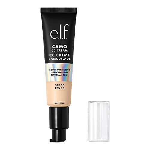 e.l.f. Camo CC Cream, Colour Correcting Medium-To-Full Coverage Foundation with SPF 30, Fair 100 W, 1.05 Oz (30g)