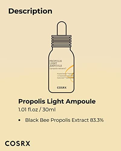 COSRX Propolis Ampoule 1.01 fl.oz / 30ml | Glow Boosting serum with 73.5% Propolis | Hydration, Clearer Complexion, Glowing Skin