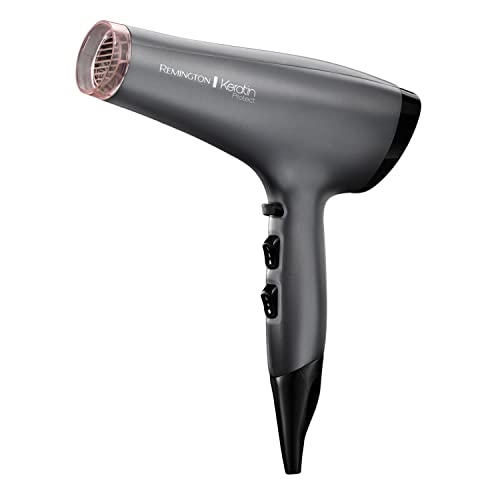 Remington Keratin Protect Ionic Hair Dryer, Infused with Keratin and Almond Oil for Healthy Looking Hair - AC8008, Silver