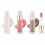 Liquid Contour,Liquid Highlighter, Liquid Blush with Face Brush Long Lasting Smooth Lightweight Smudge Proof Contour+Blush+ Highlighter