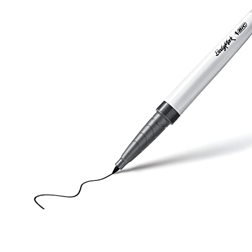 Bic BodyMark Collection Fine - Temporary Tattoo Markers, Cosmetic Quality for Use on Skin - Pack of 8 Assorted Colours, 6 Brush Tips and 2 Fine T