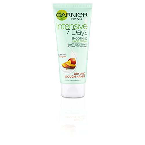 Garnier Intensive 7 Days Mango Oil & Probiotic Extract Hand Cream 100ml, Leaves Skin Soft & Smooth, For Dry Rough Hands, Fast Absorbing & Non Gre
