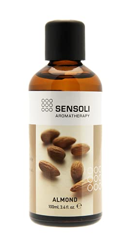 SENSOLI Sweet Almond Oil 100ml - Natural Unscented Moisturising Oil for Hair and Skin Care - in Glass Bottle