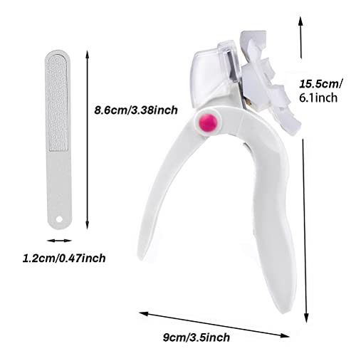 U Shaped Acrylic Nail Clipper, Adjustable False Nail Clipper with Nail File Stainless Steel Nail Trimmer Tips Cutter for Nail Art