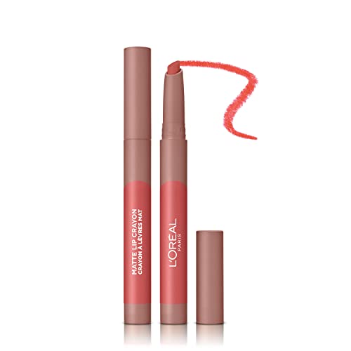 L'Oreal Paris Infallible Very Matte Lip Crayon Lipstick, Smudge Proof, Orange Lipstick, 106 Mon Cinnamon