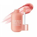 Small Peach Liquid Blush, Liquid Blush for Cheeks, Cream Blusher for Mature Skin, Weightless, Long-Wearing, Smudge Proof, Natural-Looking, Dewy F