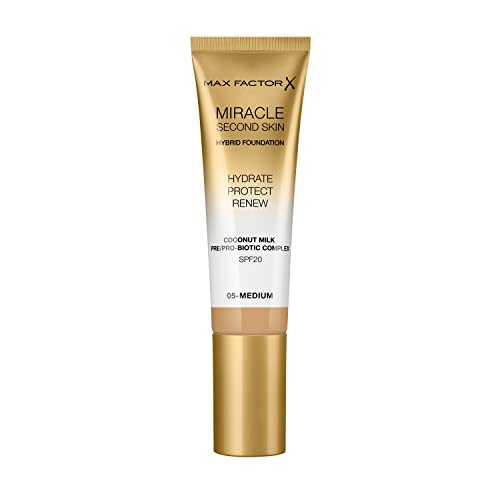 Max Factor Miracle Second Skin Hydrating Foundation, 05-medium - 30 ml