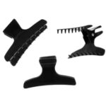 Head Jog 12 Pack Butterfly Hair Clips, Accessories for Sectioning and Styling. Hair Clamps for Women and Men (Black)