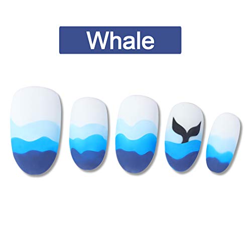 Lagunamoon Gel Nail Polishes, 6 Colors Blue Black White Gel Nail Polish Set Soak Off Long Lasting UV LED Light DIY Manicure Gel Polish Kit Salon