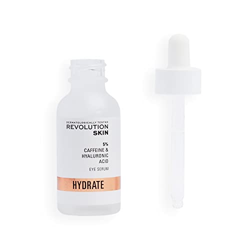 Revolution Skincare 5% Caffeine & Hyaluronic Acid Under Eye Serum, Reduces Dark Circles & Under Eye Puffiness, Vegan & Cruelty-Free, 30ml