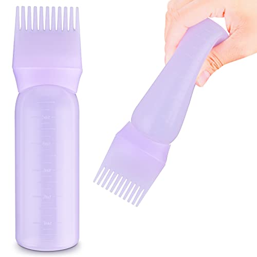 Root Comb Applicator Bottle 6 OZ Hair Oil Applicator Applicator Bottle for Hair Dye Bottle Applicator Brush with Graduated Scale, Profssional Bru