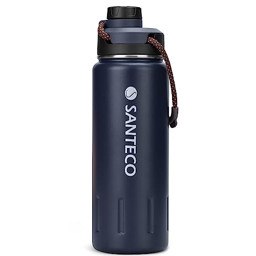SANTECO Stainless Steel Insulated Drinking Bottle 710 ml I Leak-Proof Vacuum Flask I BPA-Free with Screw Cap Insulated Bottle for Sports, Running