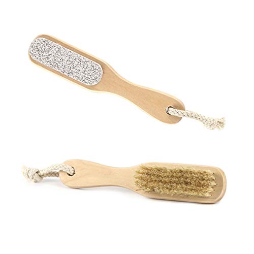 Healifty 2pcs Pumice Stone Brush Double Sided Pedicure Tools Hard Skin Remover for Hands Foot File Exfoliation