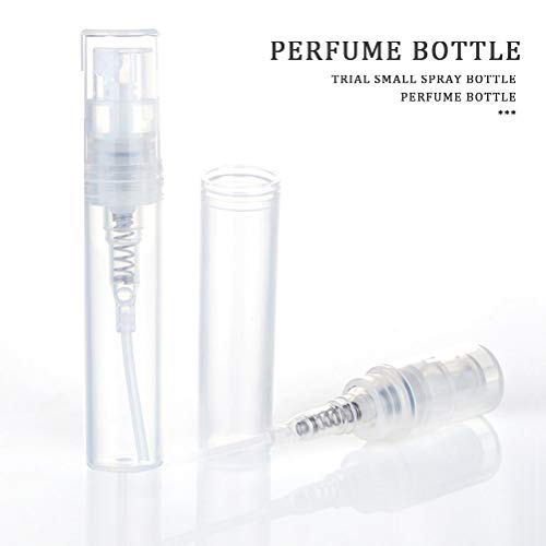 nuoshen 90Pcs Mini Spray Empty Bottles, Atomizer Plastic Bottle Portable Perfume Empty Sample Bottle for Liquid Makeup Tool (2ml)