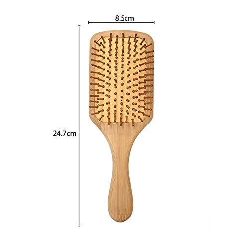 Bamboo Paddle Hairbrush Hair Massage Brush Wooden Anti Static Hair Brush Detangling Hair Brush Eco-Friendly Natural Wooden Bamboo Air Paddle Deta