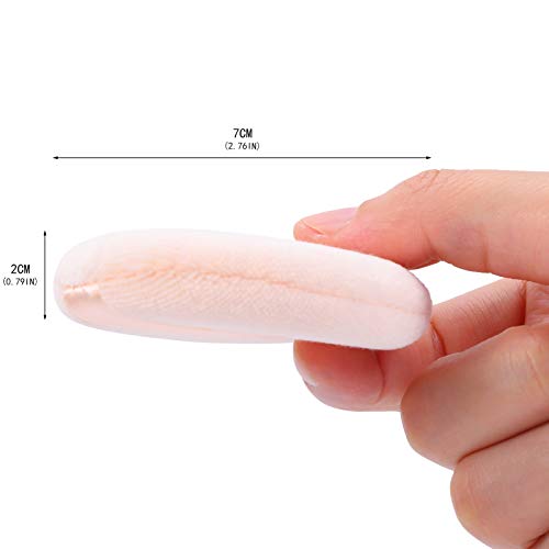 GOTH Perhk 6Pcs Cosmetic Powder Puff Loose Powder Puff Pads Soft Face Powder Puff Round Velour Puff With Ribbon Handle for Face Makeup Washable