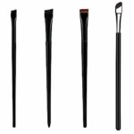 Eyebrow Brush,4pcs Eyebrow Eyeliner Brush Set,Flat Thin Eyeliner Brush Beveled Precision Gel Eyeliner Brush Fine Angled Eye Brow Brush Ultra Flat