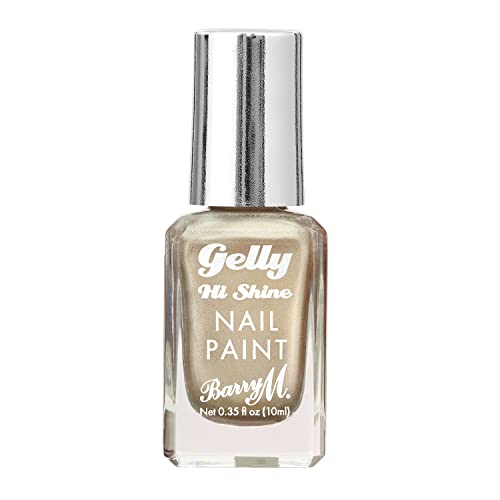 Barry M Gelly Hi Shine Nail Paint, Shade Dandelion | Metallic Golden Nail Polish