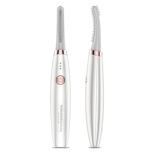 Heated Eyelash Curler, TOUCHBeauty Electric Eyelash Curler USB Rechargeable Eyelash Curler with 3 Temperature Settings Silicone Comb Lash Curler