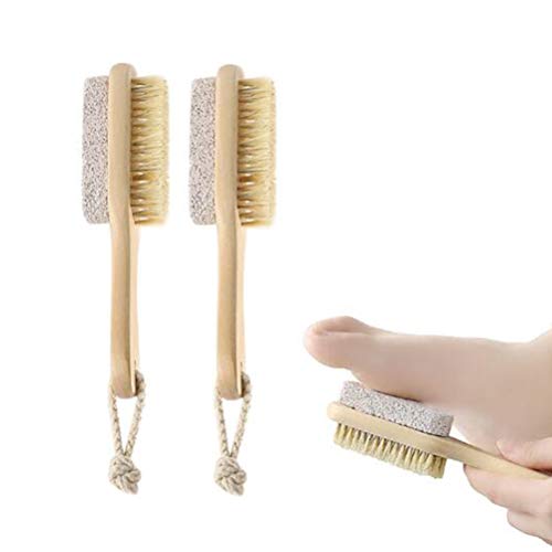 Healifty 2pcs Pumice Stone Brush Double Sided Pedicure Tools Hard Skin Remover for Hands Foot File Exfoliation