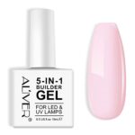 Bieyoc Builder Gel, 5 In 1 Nail Builder Gel In A Bottle, Builder Base Gel And Strengthening Gel, Hard Gel Builder Extension For Nails 15ml (Pink)