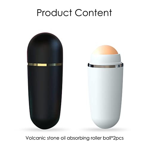 Modloan Volcanic Oil Absorbing Roller, 2 Pcs Reusable Facial Skincare Tools, Oil Control on the Go Volcanic Face Roller for Men and Women at Home