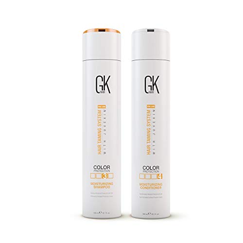 GK HAIR Global Keratin Moisturizing Shampoo and Conditioner Sets (3.4 Fl Oz/100ml) for Color Treated Hair - Daily Use Cleansing Dry to Normal Sul