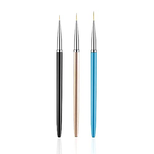 3Pcs Nail Art Brushes Fine Liner,Nail Art Design Tools for DIY Nail Painting Drawing(7/9/11mm)