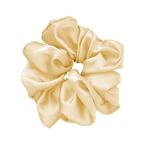 JeoPoom Silk Hair Scrunchy, Frizz and Breakage Prevention Silk Hair Rope, Regular Donut Hair Ties, Elastics Ponytail Holder, Silk Scrunchies for