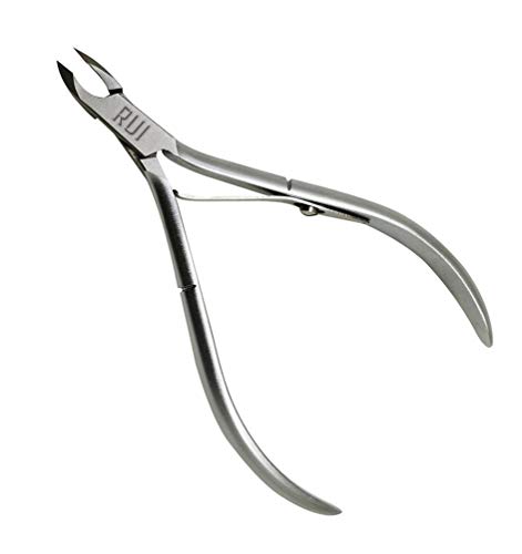 Rui Smiths Professional Cuticle Nippers | Precision Surgical-Grade Stainless Steel Cuticle Trimmer, French Handle, Double Spring, 4mm Jaw (Quarte