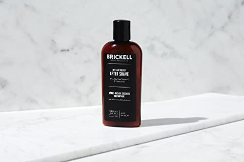 Brickell Men's Instant Relief Aftershave for Men, Natural and Organic Soothing After Shave Balm to Prevent Razor Burn, 118 ml, Scented