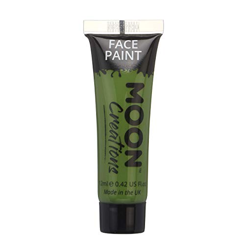 Moon Creations Face & Body Paint Tubes | White | 12ml | Ready to Use Face Paint | No Flake | Cruelty Free, Made in UK | Face Paint for Kids, Adul