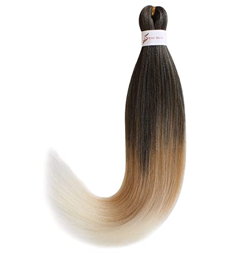 Leeven 3 Packs Pre Stretched Braiding Hair Extension Yaki Texture EZ Braids Hair for Coi Leray Braids Black Braiding Crochet Hair Extensions /30