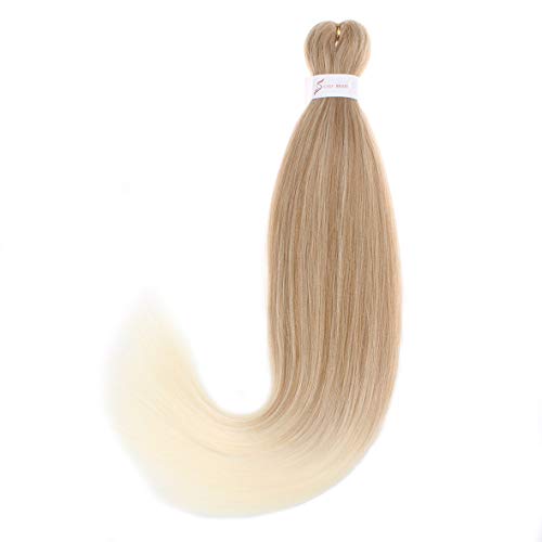 Leeven 3 Packs Pre Stretched Braiding Hair Extension Yaki Texture EZ Braids Hair for Coi Leray Braids Black Braiding Crochet Hair Extensions /30