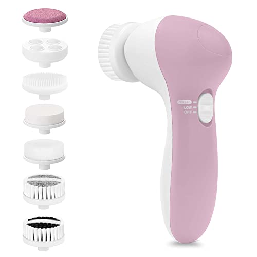 Facial Cleansing Brush Face Scrubber: CLSEVXY Electric Face Spin Cleanser Brushes with 7 Brush Heads for Deep Cleansing, Gentle Exfoliating, Remo
