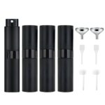 Perfume Atomiser, 4PCS Black Perfume Travel Bottle,Bottle Perfume Atomisers Refillable,Spray Bottle Easy Atomizer, Portable Refillable Perfume At