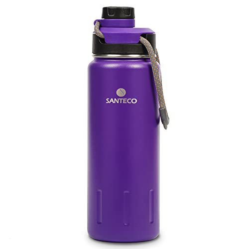 SANTECO Stainless Steel Insulated Drinking Bottle 710 ml I Leak-Proof Vacuum Flask I BPA-Free with Screw Cap Insulated Bottle for Sports, Running