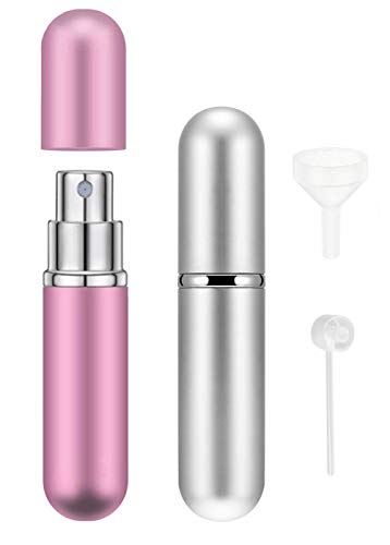 ILLUVA Mini Perfume Atomisers Bottles - Refillable Fine Mist Spray Bottles - Portable Travel Atomizer Bottle Set with Funnel and Perfume Diffuser