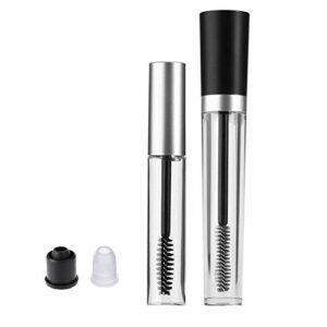 2Pcs Empty Mascara Tube with Eyelash Wand Eyelash Cream Container Bottle, Rubber Inserts Set for Castor Oil 7.5ml and 10ml