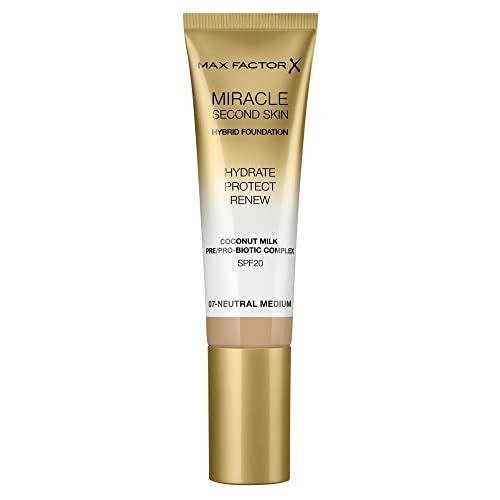 Max Factor Miracle Second Skin Hydrating Foundation, Neutral Medium, 30 ml (Pack of 1)