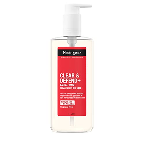 Neutrogena Face Wash, Clear and Defend plus Wash, 200 ml (Pack of 1)