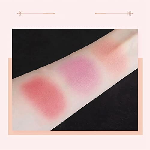 Blushers for Cheeks Make Up,3 in 1 Blusher,Blush Palette with Brush,Pink Peach Blusher,Makeup Blush,Matte Face Blush Make Up Powder,Coutour Palet