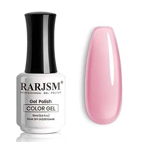 RARJSM Gel Nail Polish Milky Rose LED UV Gel Soak Off Clear Nude Light Pink French Manicure Transparent Jelly Nail Gel Polish Varnish Curing Requ
