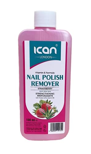 ican London Strawberry Vitamin E Formula Nail Polish Remover 100ml