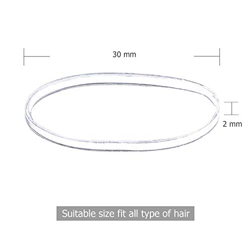 Hoyols Hair Elastic Rubber Bands Ties for Ponytail Braid Holder Pack (Clear 1500 pcs)