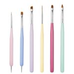 Sularpek 6 Pcs Nail Art Brushes Set, Gel Nail Polish Nail Art Design Painting Tools, with Nail Extension Gel Brush, Builder Gel Brush, Nail Art L