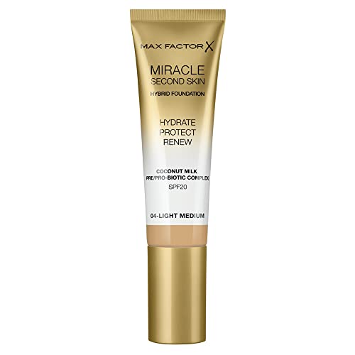 Max Factor Miracle Second Skin Hydrating Foundation, Golden Medium - 30 ml