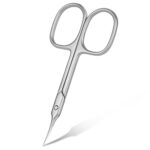 URAQT Nail Scissors, Professional Stainless Steel Curved Cuticle Scissors, Sharp Dead Skin Scissors Manicure Scissors, Pointed Beauty Scissors fo